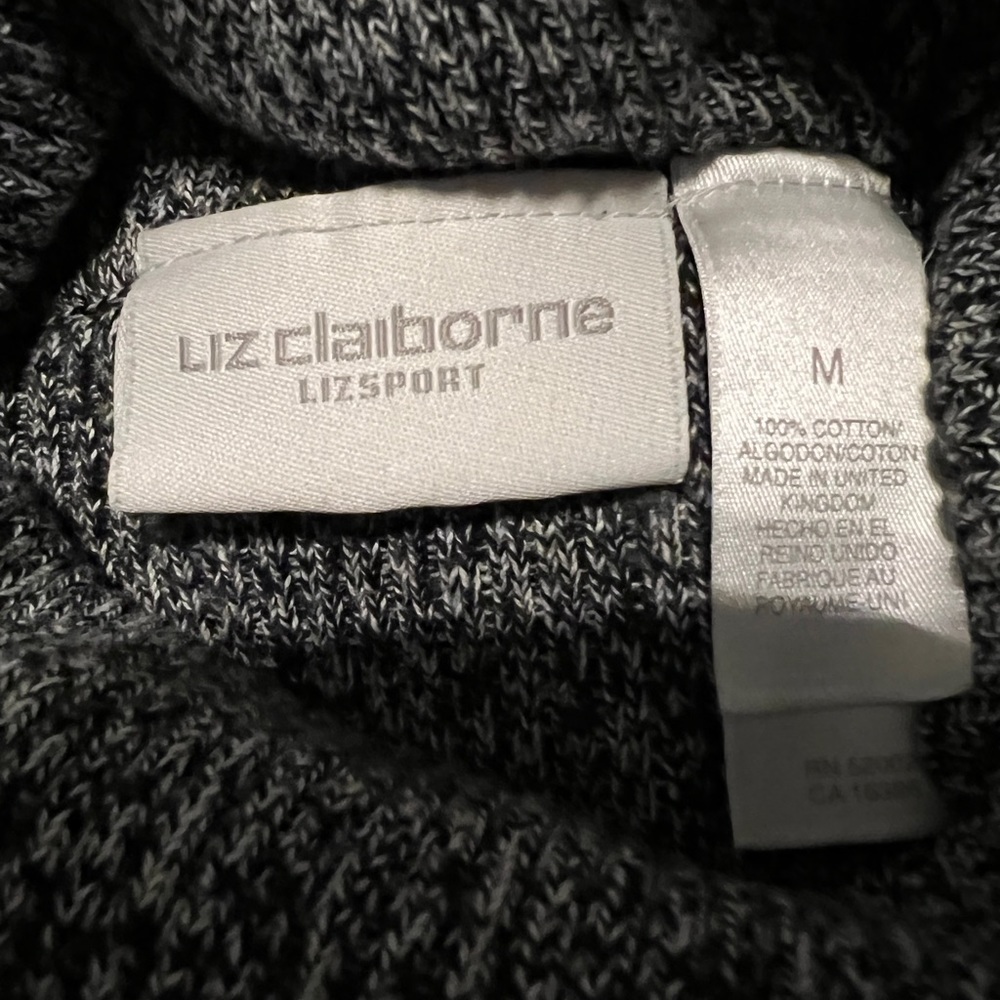Liz Claiborne black marbled long sleeve turtleneck size M - Picture 7 of 11